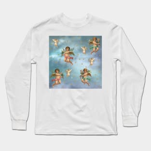 Heavenly Cherubs & Stars Long Sleeve T-Shirt